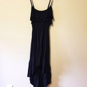 ON HOLD FOR nocturnenaomi - Black Asymmetrical Hem Empire Waist Dress